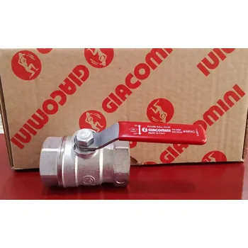 Vodovodní kohout GIACOMINI R250D, Kulový kohout, PN 42, T 185 C, chromovaný, 1/4" červený