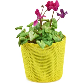 Květináč Vingo Květináč žlutý s igelitovou vložkou - 15 x 13 cm