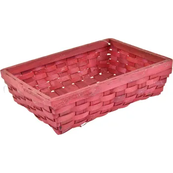 chlebník Vingo Červená ošatka z dýhy, 27 x 18 cm