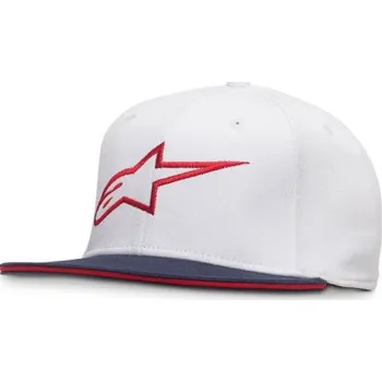 Kšiltovka Alpinestars Pánská bílo-červená kšiltovka AGELESS FLAT HAT Alpinestars 1035-81015 2030 - L-XL