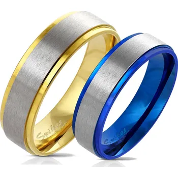 Prsten Snubní prsteny z chirurgické oceli R-M6055G+R-M6055B