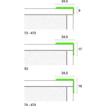 Stavební profil AKCE_schodový profil mahagon 73/A,délka 270cm,samolepící,Profilpas(cena za bm)