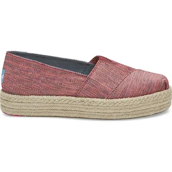 Dámské slipry Toms Pomegranate Woven Platform Alpargata červené