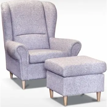 Křeslo MEBLOSOFT Křeslo ušák ROYAL s taburetem