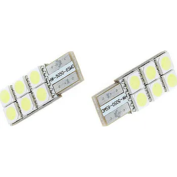Autožárovka LED žárovka T10 W5W 6x 3SMD jednostranná bílá
