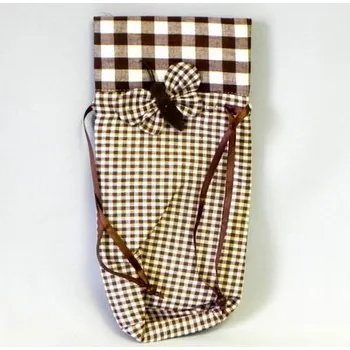 Zahradní dekorace Taška textil 30x15cm hnědobílá (H26-02-5629)