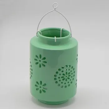 Zahradní dekorace Lucerna keramika mentolová (KR739-14146-3G)