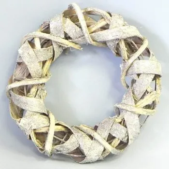 Zahradní dekorace Věnec větvičky/kov pr.25cm bílá s glitry (DL111072-3)