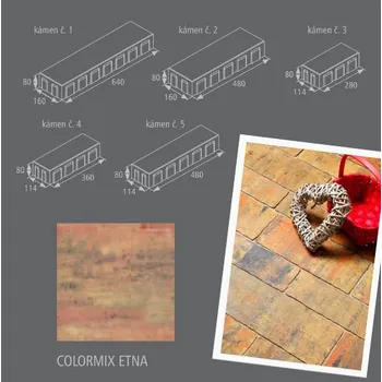 Dlažba BEST OLYMPIA - COLORMIX ETNA, STANDARD, 80 MM