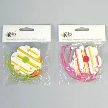 Zahradní dekorace Kytka závěs dřevo 4ks/7x14cm mix (H30-5391RG)