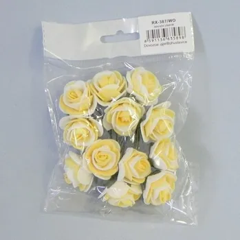 umělá květina Růže pěna S/12 bílo/sv.oranžová (RX-387/WO)