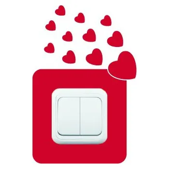 samolepka Marcela Krajčíková - Samolepka kolem vypínače - Vzor 9 srdíčka ( 15,5 x 23 cm ) (Marcela Krajčíková - Samolepka kolem vypínače - Vzor 9 srdíčka ( 15,5 x 23 cm ) )