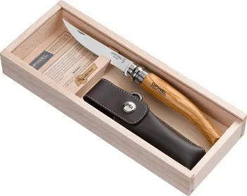 kapesní nůž Opinel N°10 Inox Slim Olive v dárkovém balení s pouzdrem