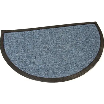 Rohožka Modrá textilní čisticí venkovní vstupní půlkruhová rohož FLOMA Criss Cross - délka 45 cm, šířka 75 cm, výška 1 cm