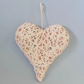 Zahradní dekorace Srdce závěs papírový provázek meruňka (310.2021.010)