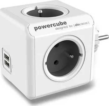 Elektrická zásuvka PowerCube Original rozbočovací zásuvka USB šedá