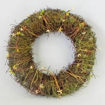 Zahradní dekorace Věnec proutí bílá/zelená/žlutá (GYL3043-31)