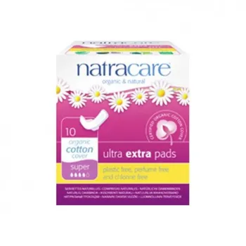 Hygienické vložky Natracare Ultra extra super s křidélky 10 ks