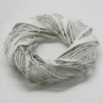 Zahradní dekorace Věnec proutí pr.34cm bílá (AD4783-L)