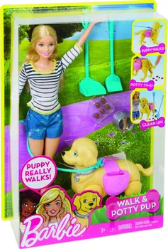 Panenka Mattel Barbie procházka s pejskem