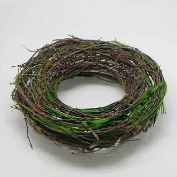 Zahradní dekorace Věnec proutí pr.26cm zeleno/hnědá (AD4600-M)