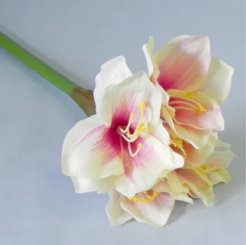 umělá květina Amarylis umělý 74 cm sv.žlutý/růžový