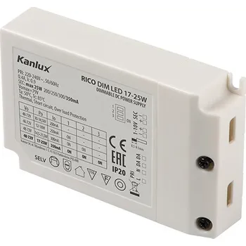 Transformátor Kanlux 23090 Rico DIM LED 17-25W Elektronický proudový transformátor LED stmívatelný