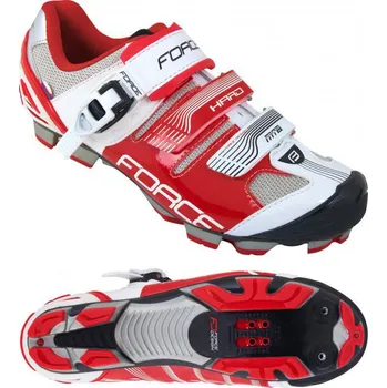 Pánské cyklistické tretry Force MTB Hard tretry bílé/červené 