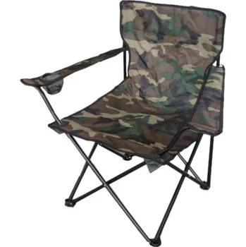 KEMPINGOVÉ KŘESLO SKLÁDACÍ, rybářská židle - maskáčový vzor (S přepravní taškou, Nosnost 120 Kg)