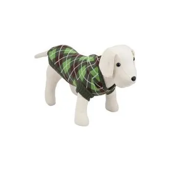 Obleček pro psa Nayeco svetr pro psa s kapucí zeleno šedá kostka 45 cm, obvod 38 cm doprodej