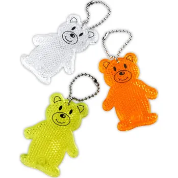 Reflexní přívěsek - odrazka - medvídek oranžový