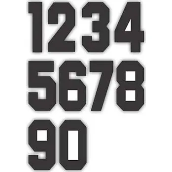 Nažehlovací čísla na dresy sada - černá, výška 7,5 cm