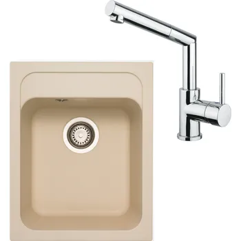 Kuchyňský dřez Sinks CLASSIC 400 Sahara + Sinks MIX 350 P lesklá