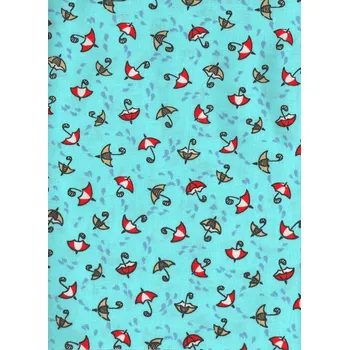 Nažehlovací záplaty s potiskem velké - deštníky na světle modrém podkladu - sáček