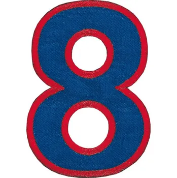 Nažehlovací vyšívaná čísla - osmička modrá, výška 8 cm