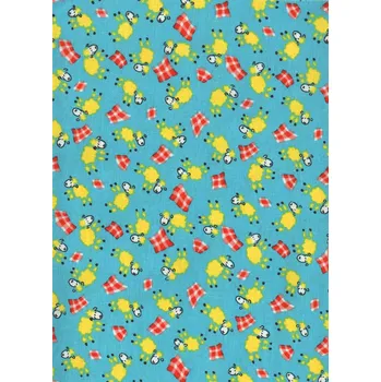 Nažehlovací záplaty s potiskem velké - ovečky na světle modrém podkladu - sáček