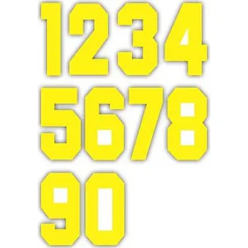 Nášivka Nažehlovací čísla na dresy sada - žlutá, výška 7,5 cm