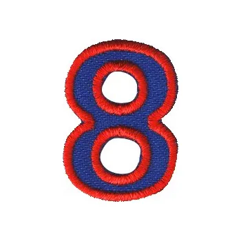 Nažehlovací vyšívaná čísla - osmička modrá, výška 3cm