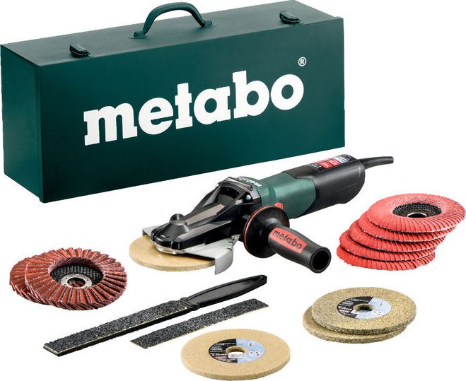 Metabo WEVF 10-125 Quick INOX Flat Head Grinder – 4-1/2/5'', 10.0 Amp, Variable Speed, Safety Clutch, German Engineering