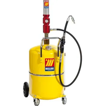 Pneumatická plnička oleje s nádobou 65 litrů - 1314 (Pojízdná pneumatická plnička oleje (nádoba 65 l, výdejní dávkovací pistole s kovovou koncovkou, tlaková hadice 3 m, stavoznak, pneumatické čerpadlo 3:1). )