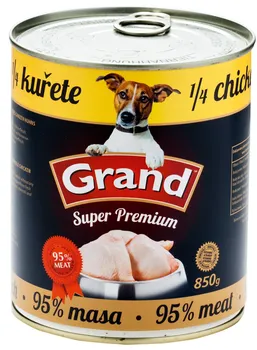 Krmivo pro psa Grand Super Premium konzerva se 1/4 kuřete 850 g