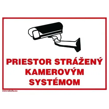 Výstražná páska SK - Priestor strážený kamerovým systémom 210x297mm - plastová MAGG 120143