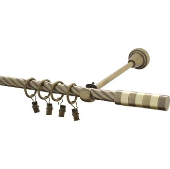 Garnýž kovová 240 cm kroucená jednořadá 16 Sigma mosaz