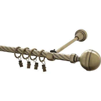 Garnýž kovová 400 cm kroucená jednořadá 16 Kalisto mosaz