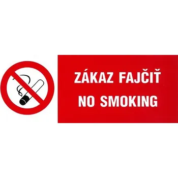 Výstražná páska SK - Zákaz fajčiť - No smoking 210x80mm - samolepka MAGG 120174