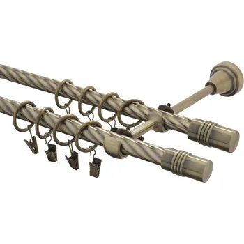 Garnýž kovová 400 cm kroucená dvouřadá - dvojitá 16 Cylinder double mosaz