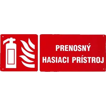 Výstražná páska SK - Prenosný hasiaci prístroj 210x80mm - plastová tabulka MAGG 120155