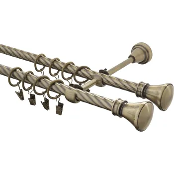 Garnýž Garnýž kovová 400 cm kroucená dvouřadá - dvojitá 16 Koloseo double mosaz