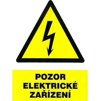 Výstražná páska Pozor elektrické zařízení 105x148mm - samolepka MAGG 120093