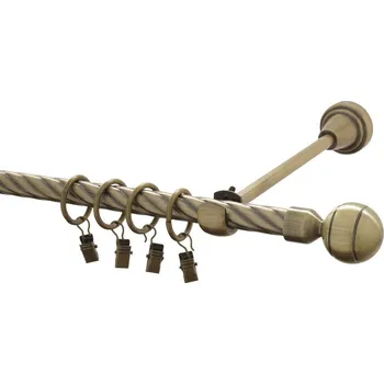 Garnýž kovová 400 cm kroucená jednořadá 16 Paola mosaz